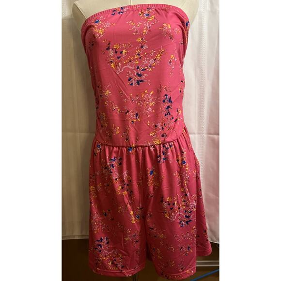 Stolkiss Women’s Romper Strapless Tube Top Smocked Pockets Stretch Size Large - Picture 2 of 7